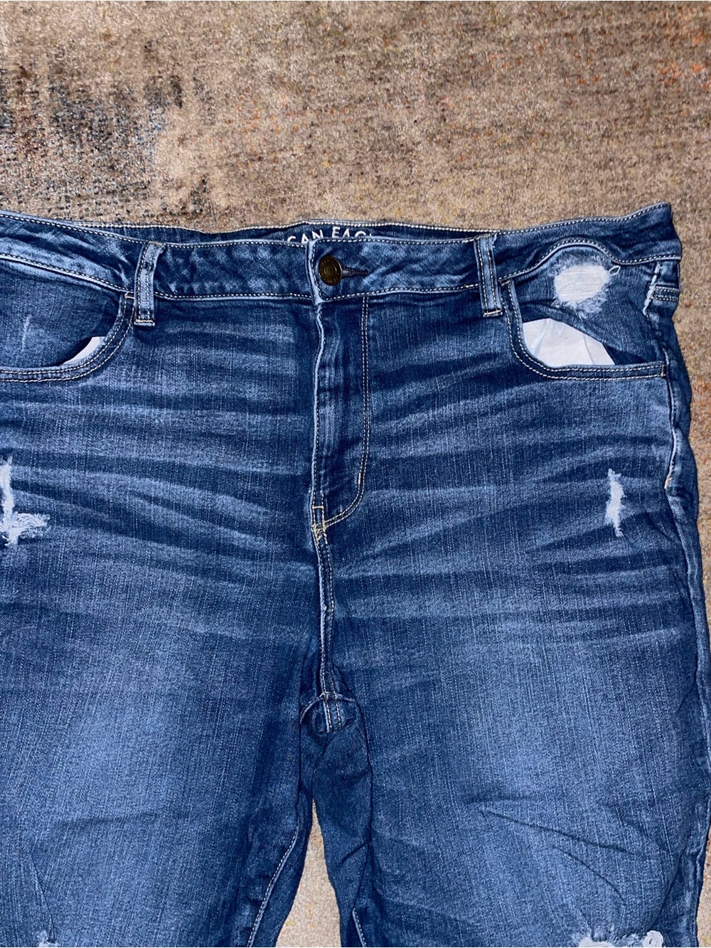 American Eagle Outfitters Dark Blue Distressed Women’s Jeggings Size 22 reg - Picture 5 of 12